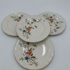 Mikasa Renaissance Montique Plates 8” Japan Floral Gold Trim Set of 4